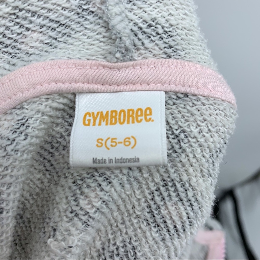 Gymboree girls' gray/pink zippered hoodie, S 5/6 - Picture 8 of 9